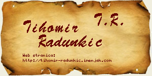 Tihomir Radunkić vizit kartica